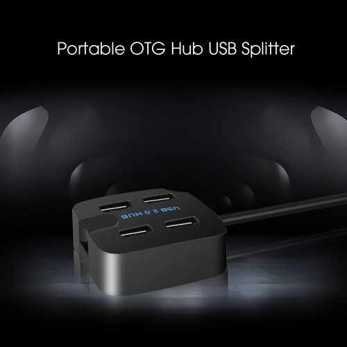 Light Weight USB 3.0 Hi-Speed 4 Ports USB Hub with Mobile Phone Holder